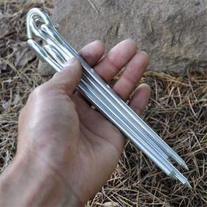 Customized Galvanized Steel Tent Pegs with Hook for Camping