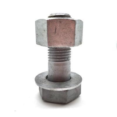 DIN931 Grade 8.8 5.8 M36 M42 HDG Power Hex Bolt with Washer, Hex Nut and Half Thread