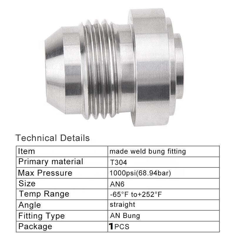 Aluminum An6 Weld Bung Fitting Adapter