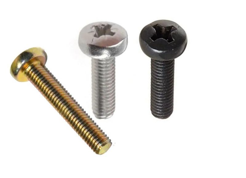 Claer Yellow Zinc Steel Cross Recess Pan Head DIN 7985 Self Tapping Mechanical/Machine Screws