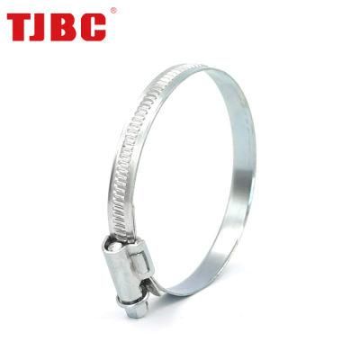 DIN3017 Non-Perforated Adjustable Worm Gear Welding German Type Hose Clip for Automotive, 12mm Bandwidth, 60-80mm