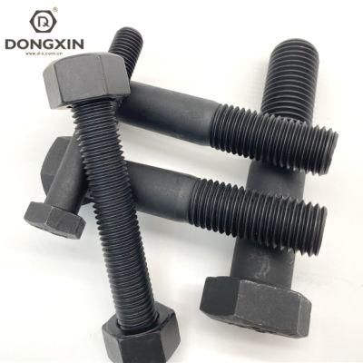 High Strength Customized M2-M150 DIN931 Carbon Steel Material Black Hex Bolts