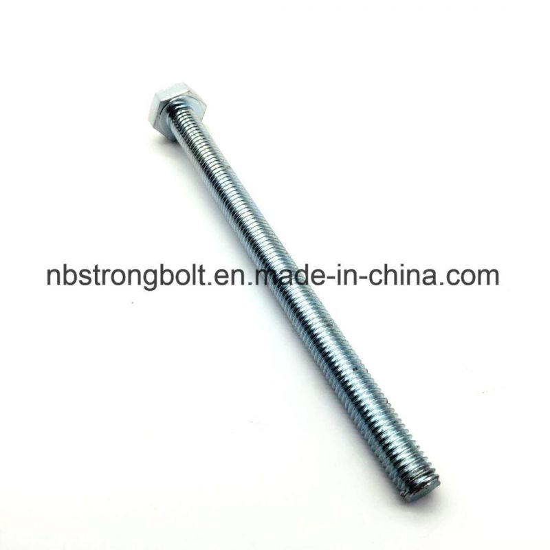 DIN933 Hex Bolt Gr. 8.8 with White Zinc Plated Cr3+ M8X100