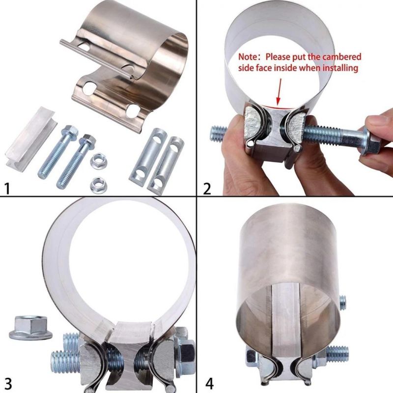 2.5 Inch Stainless Steel Exhaust Butt Joint Band Clamp