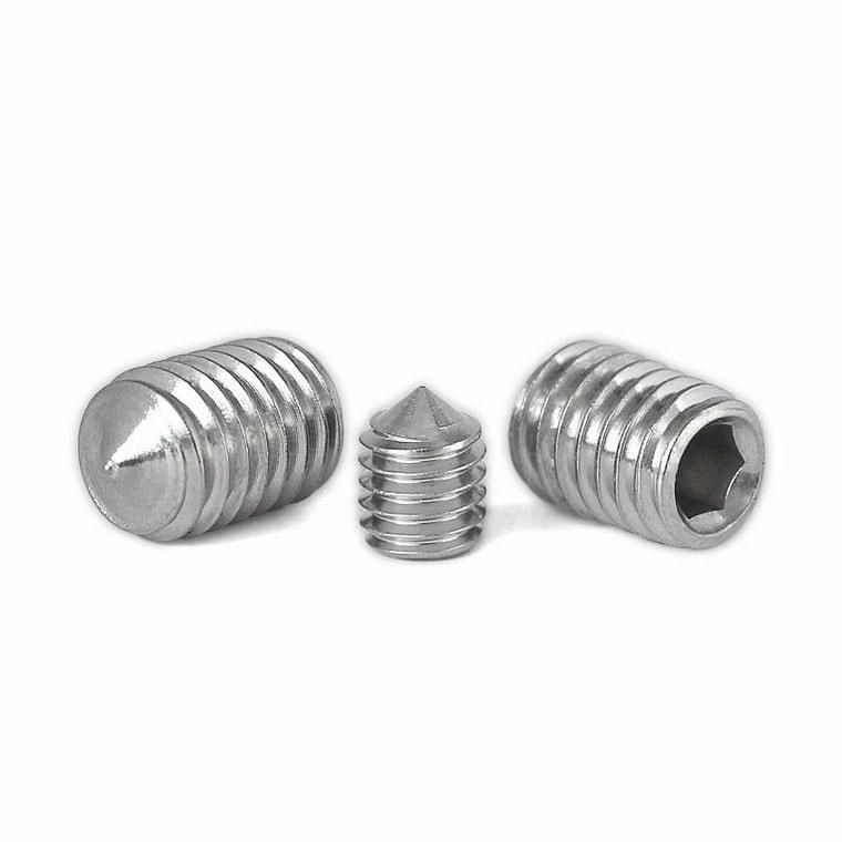 Stainless Steel Hexagon Socket Set Screws with Cone Point