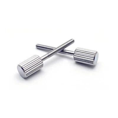 Non-Standard Copper Nickel Plated Knurled Head Half-Tooth Round Tail Screws