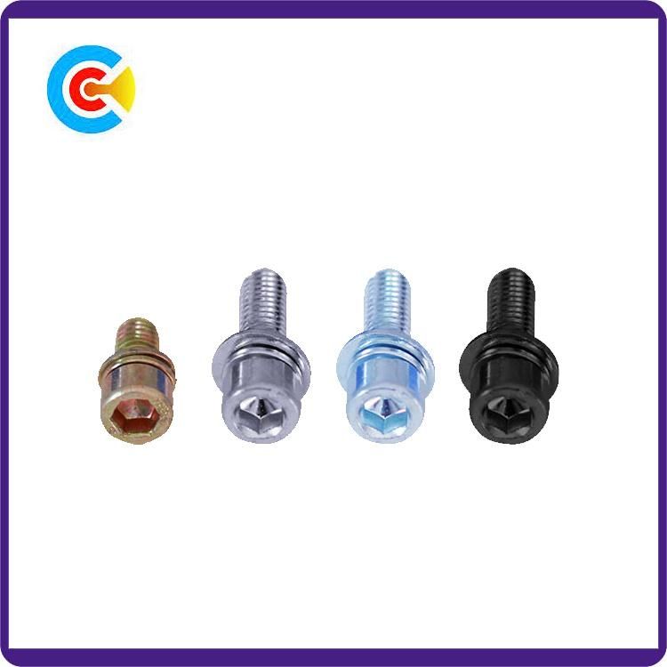 DIN/ANSI/BS/JIS Carbon-Steel/Stainless-Steel Inner Hexagonal with Pad Combination Screw