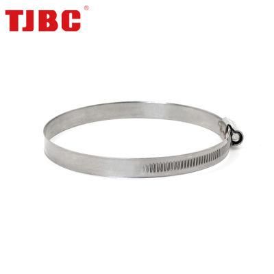 DIN3017 W2 Stainless Steel Adjustable Non-Perforated Germany Type Tube Pipe Clip, Worm Drive Hose Clamp, 100-120mm