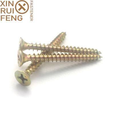 Chipboard Screw Single Thread Yellow/White Zinc Plated Timber Board Screw