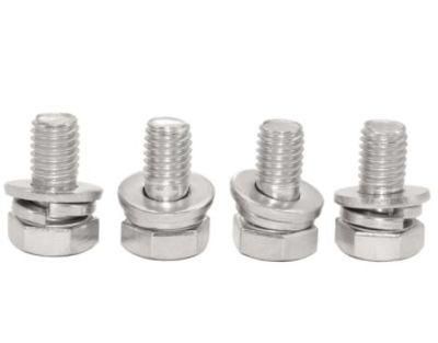 Stainless Steel Three Parts Combination Screw Fasteners Stainless Steel Hex Head Bolt