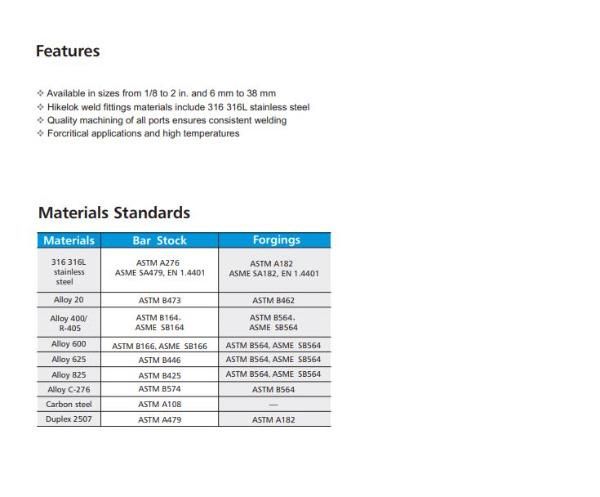 Hikelok Stainless Steel 316 304 Instrumentation Weld Fitting Connector Wfc