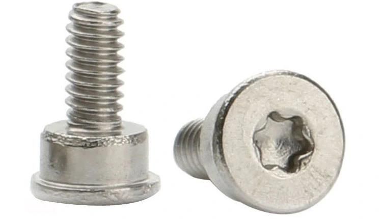 Stainless Steel Flat Ultra Low Profile Head Torx Shoulder Small Screws with Left Thread