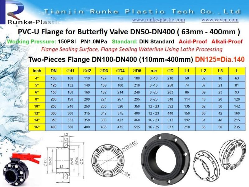 High Quality Water Supply Plastic Butterfly Valve Flange UPVC Faucet Water Pipe Flange UPVC Van Stone Flange PVC Ts Flange PVC Blind Flange UPVC Blank Flange