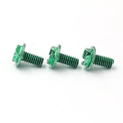 Custom Green Spray Paint Layer Screw Flange Hex Bolt
