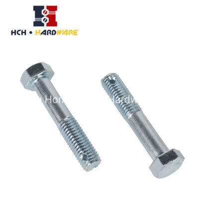 Furniture Hardware Zinc Plated Customized Non Standard OEM Carbon Steel Hex Head Bolt with Hole
