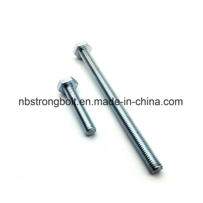 DIN933 Hex Bolt Gr. 8.8 with White Zinc Plated Cr3+ M8X70
