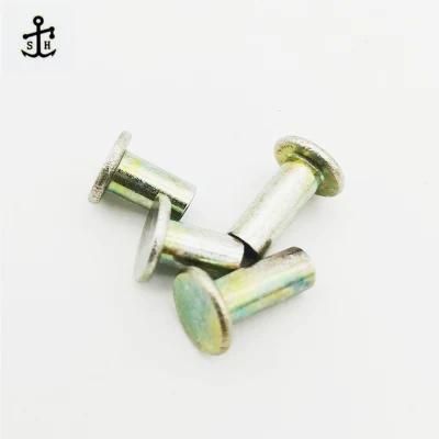 GB875 M3 M4 Thin Galvanized Zinc Pan Head Semi-Tubular Rivets for Garments China