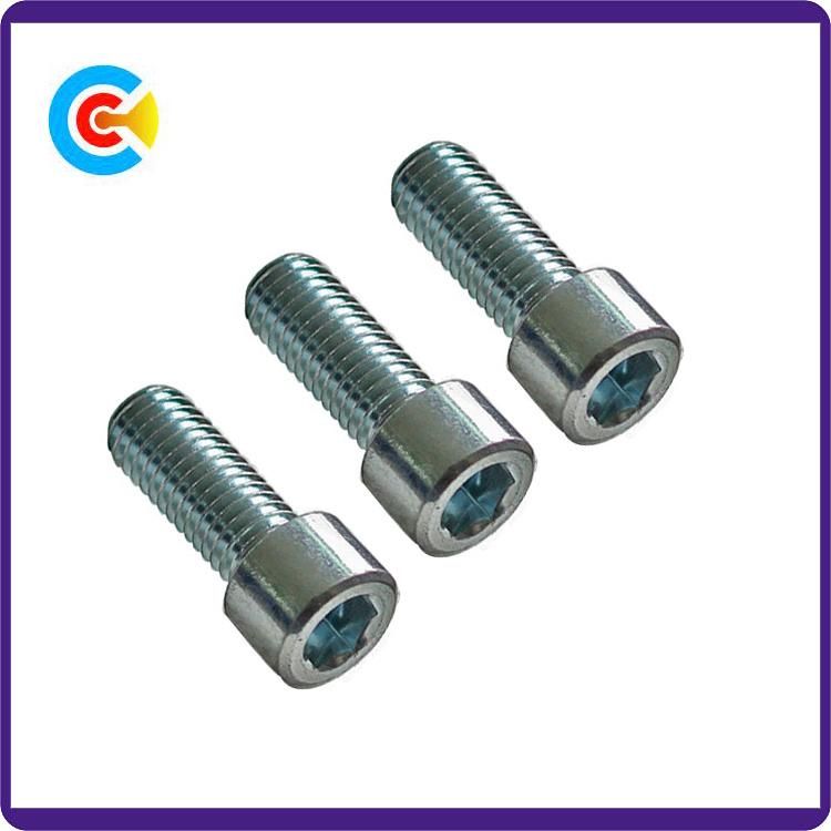 DIN/ANSI/BS/JIS Carbon-Steel/Stainless-Steel Cylindrical Head Hexagon Screw for Building/Car Railway