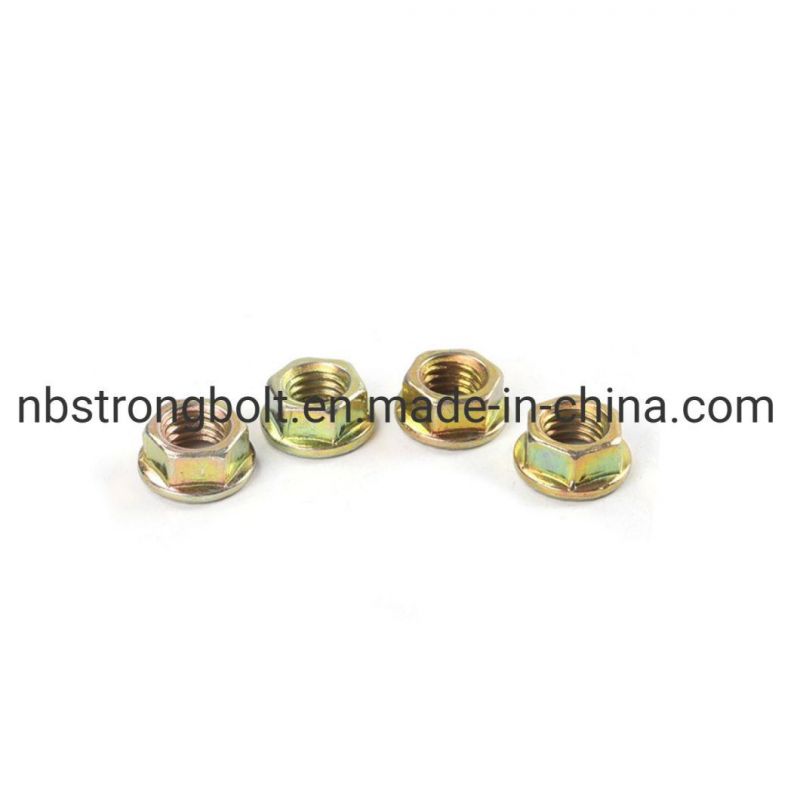 DIN6923 Hex Flange Nut with Yellow Zinc Plated M6