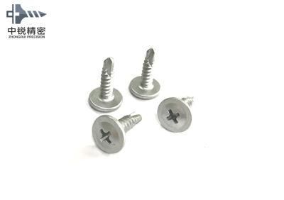 Good Quality Size 4.2X13mm Modified Phillips Button Head White and Blue Zinc Plated Self Drilling Screws