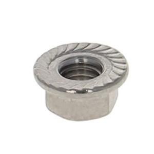 M10 Serrated Flange Hex Lock Nuts 304 Stainless Steel Silver Tone