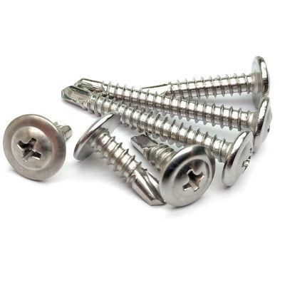 410 Stainless Steel Large Flat Head Cross Round Head Washers Screw Drilling Tail Self Tapping Self-Drilling Dovetail Screws