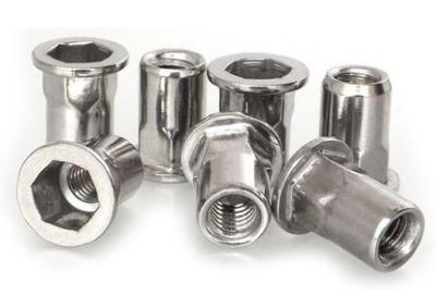 304 Stainless Steel Threaded Flat Head Set M3 M4 M5 M6 M8 M10 M12 Carbon Steel or Stainless Steel Nutsert Rivnut Rivet Nut with Knurled Body