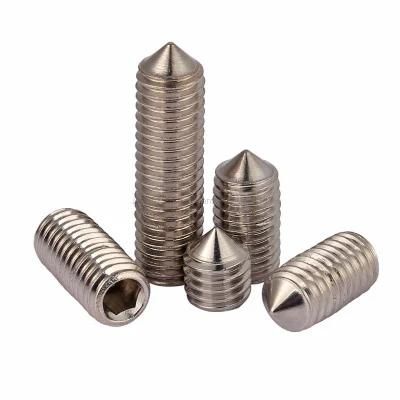 DIN914 and ISO 4027 A2 Hexagon Socket Set Screws with Cone Point SS304