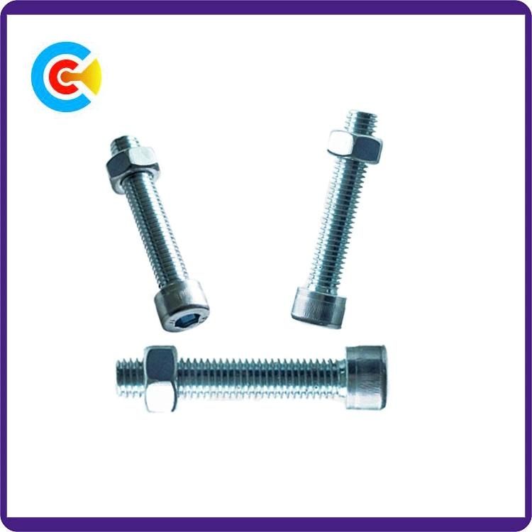 DIN/ANSI/BS/JIS Carbon-Steel/Stainless-Steel Hexagonal Cylindrical-Head Double Beam Rod Nut Industrial/Fasteners Screw