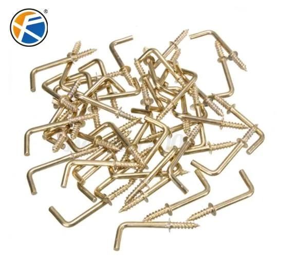 Brass Finish Square Cup Hooks