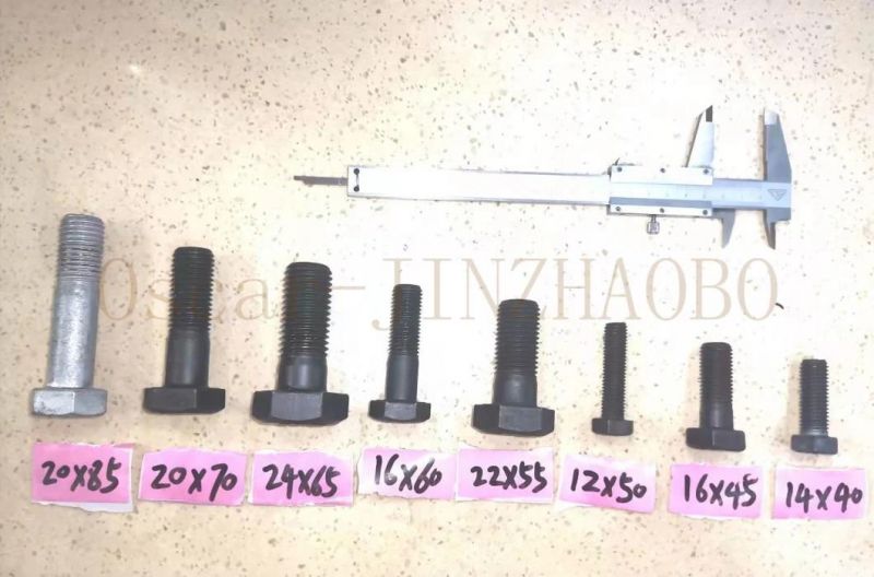 Black Grade8.8 M12 En 14399 Hr Heavy Hexagon Head Bolt/Heavy Hex Bolt Carbon Steel 10b33/40cr