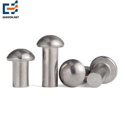 GB109 Flat Head Rivets Flat Round Head Solid Rivets with High Quality Steel Rivet Semi-Round Head Rivet Yellow Zinc Plating