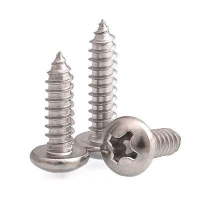 High Quality Factory Price Cross Recessed Pan Head Self Tapping Screws, Phillips Screws, Stain Steel 304/316, Carbon Steel