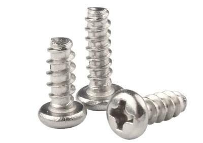 304 Stainless Steel Cross Round Head Flat Tail Self Tapping Screw