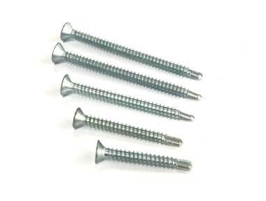 Phillips Flat Head Self Drilling Screws with Blue Zinc Plated in Size 3.9X38mm Carbon Steel Made Drilling Screws