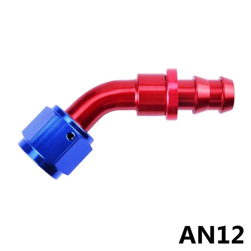 45 Degree Push Lock Hose Ends for Oil/Fuel/Air/Gas Line