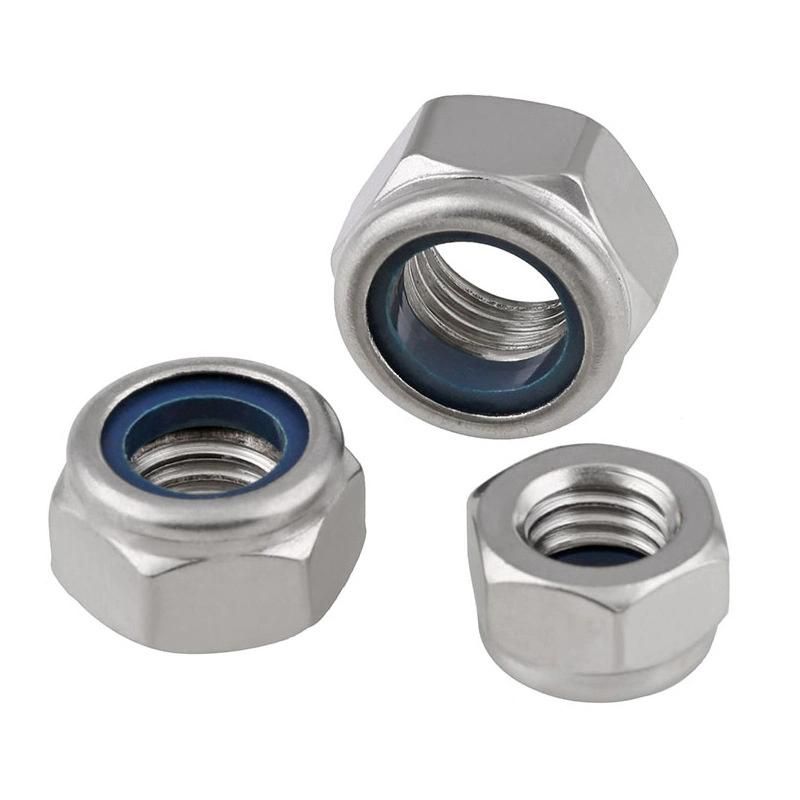 SS304 Prevailing Torque Type Hexagon Nuts with Non-Metallic Insert