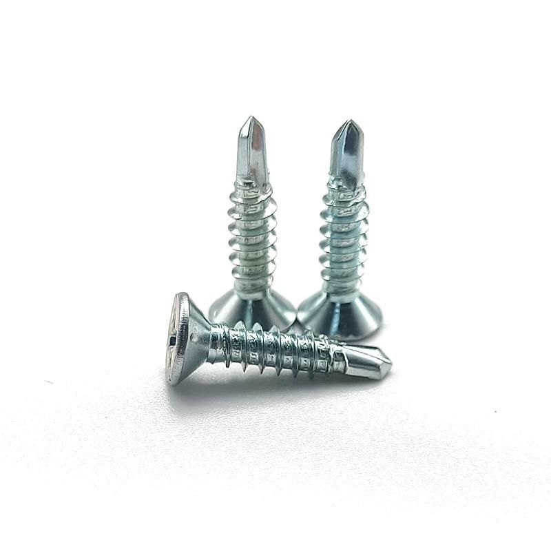Phillips Drive Countersunk Zinc Plated Self Drilling Screw Drilling Point Screw