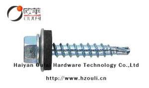 Hex Head Self Tapping Drilling Screw EPDM Washer Zinc Plated C1022 Carbon Steel#14*25, #14*32