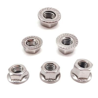 DIN6923 Different Types Large Hex Flange Nut with Serrated SS304/SS316 Stainless Steel