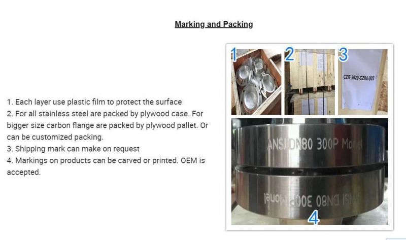 ANSI B16.5 Grade2 150# Press Class Stainless Steel Blind Flange DN200 DIN 2573 Pn16 Plate Flange for Gas Industry