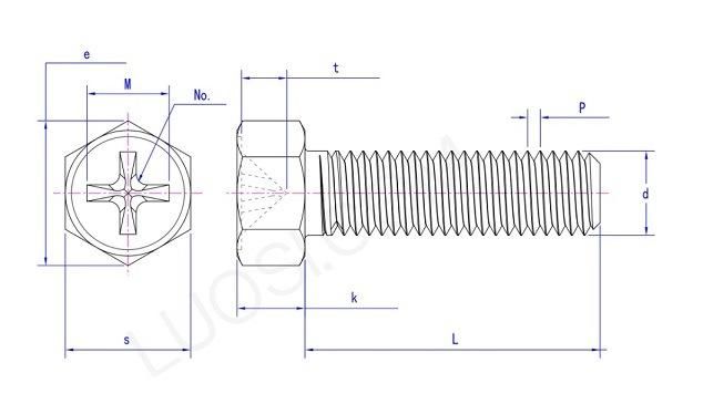 High Quality Cross Recessed Large Hexagon Machine Screw