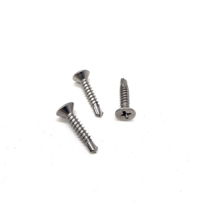 Ss410 Stainless Steel 304 316 Phillips Cross Recessed Countersunk Head Self Drilling Screw