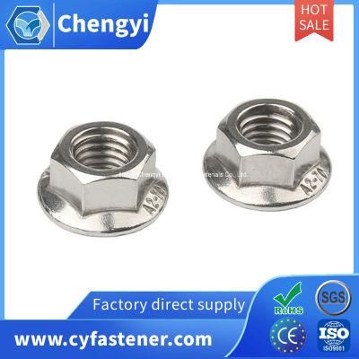 China Flange Nuts Manufacturers Wholesale 304 Stainless Steel 5/16-24 Hex Flange Nut for Bolts Stud