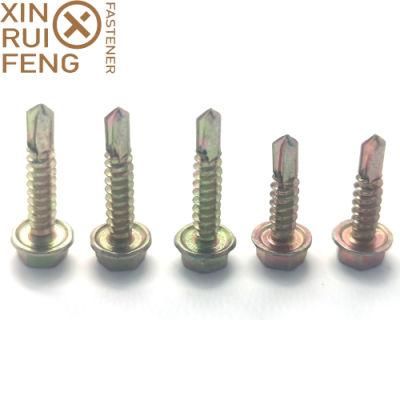 Hexagonal Head Wood Screw Yellow Zinc Self Drilling Nail