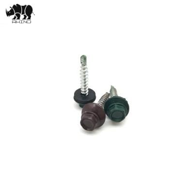 Red Head Washer Phillips Cross Recessed Hex Head with Recessed #1 Tail Self Drilling Screw