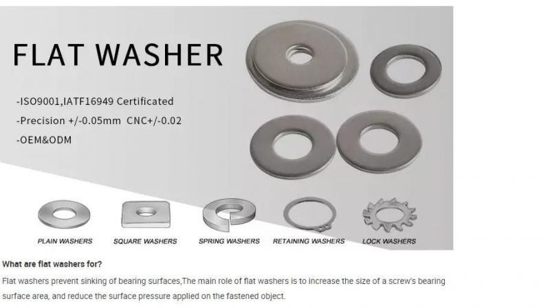 China Manufacturer Wholesale Stainless Steel DIN125 GB97 Flat Washer Plain Metal Flat Washer