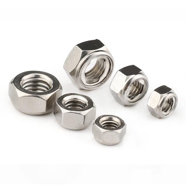Metal Insert Hex Nuts Lock Nuts Prevailing Torque Type DIN980 ISO 7719 Stainless Steel SS304 SS316 Hexagon Nut Spare Parts