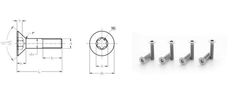 GB/T2673 304 Hexalobular Socket Countersunk Head Screws
