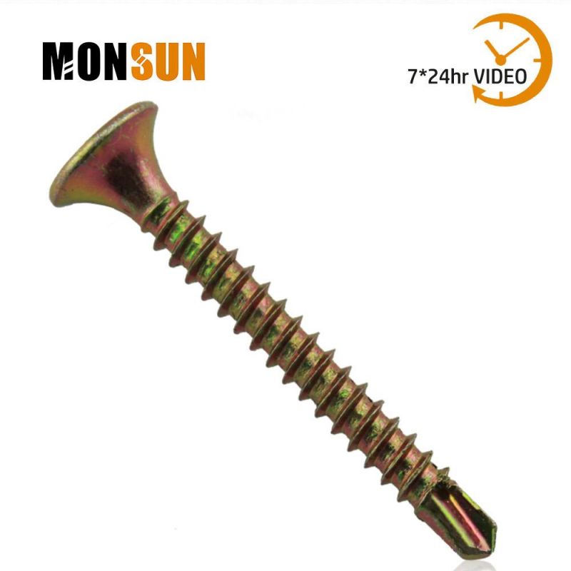 Flat Bugle Head #2 pH Drive Yellow Zinc Drilling Point Drywall Screw